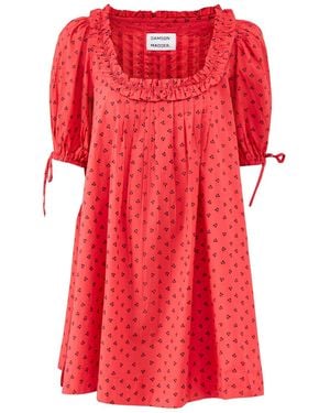 Damson Madder Jemima Cherry Print Mini Dress - Red