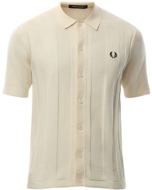 Fred Perry Knited Shortsleeve Shirt - White