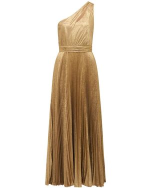 Forever New Jayla Metallic One Shoulder Maxi Dress - Natural