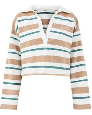 4th & Reckless Sophie Stripe Rugby Top, Cotton - White