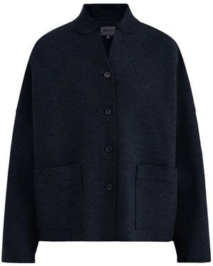 Oska Virgin V Neck Boiled Jacket - Blue
