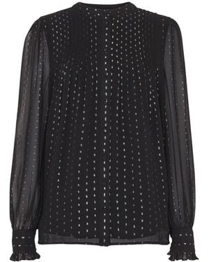 Whistles Women's Metallic Stripe Shirt - Black