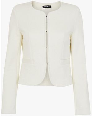 Whistles Women's Collarless Jersey Jacket - White
