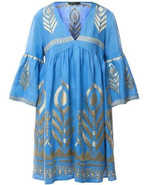 Kori Feather Mini Dress - Blue
