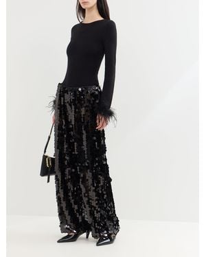 Never Fully Dressed Naomi Sequin Trousers - White