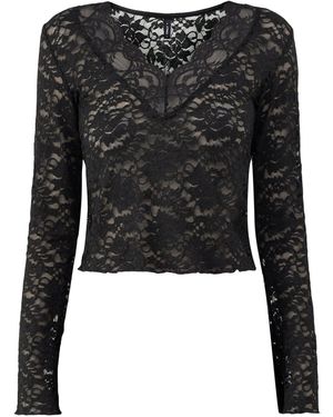 ONLY Nikka Long Sleeve Lace Top – - Black