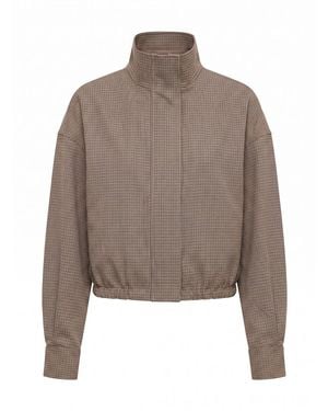 Forever New Hazel Petite Funnel Neck Check Jacket - Brown