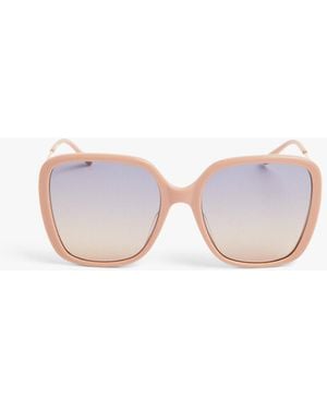Chloé Square Acetate And Metal Sunglasses - Pink