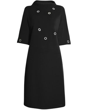 James Lakeland Eyelet High Collar Dress - Black