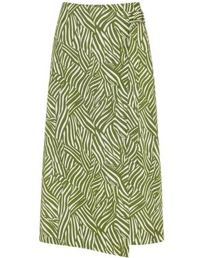 Whistles Women's Linear Leaf Wrap Midi Skirt - Green