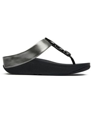 Fitflop Halo Bead Circle Metallic Sandals - White