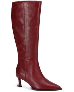 Steve Madden Lucid Knee High Heeled Boots - Red