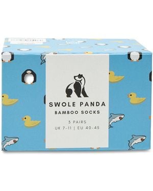 Swole Panda And Gift Box - Blue