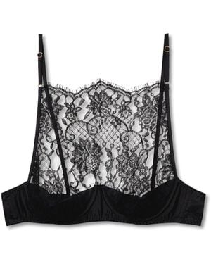 Coco De Mer Hera High Neck Balconette Bra Lace - Black