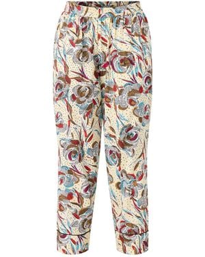 Masai Penilla Printed Cuffed Leg Trousers - White