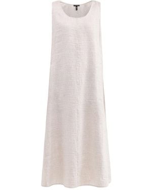 Eileen Fisher Scoop Neck Midi Dress - White