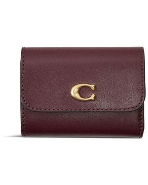 COACH Essential Card Holder Wallet Merlot Multi Bag, Leather - Purple