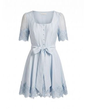 Forever New Alana Lace Trim Mini Dress - Blue