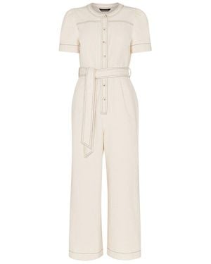 Whistles Women's Alana Denim Jumpsuit - White