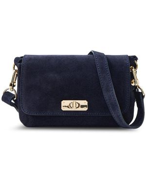 Apatchy London Maisie Mini Suede Shoulder Bag - Blue