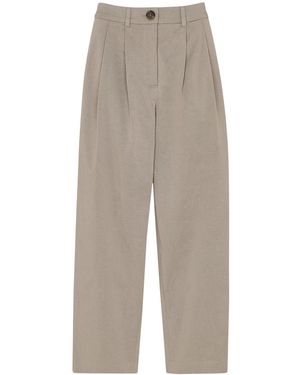 Whistles Women's Bethany Barrel Leg Trouser - Grey