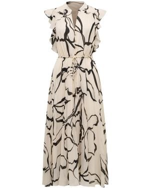 Forever New Morgan Pleated Midi Dress - Natural