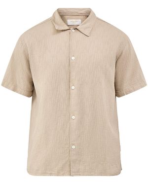 Jack & Jones Montauk Wavy Texture Short Sleeve Shirt - Natural