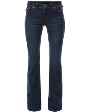 True Religion Joey Mid Rise Flare Flap Jeans - Blue