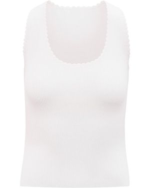 Forever New Bree Crochet Detail Knit Tank Top - White