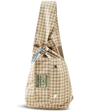 Damson Madder Matilda Gingham Crossbody Bag - White