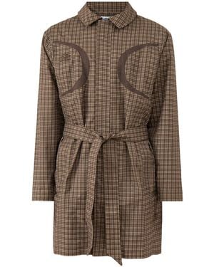Umbro Check Trench Coat – - Brown