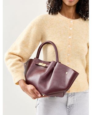 Marlon Feny Top Handle Tote Bag Burgundy - Natural