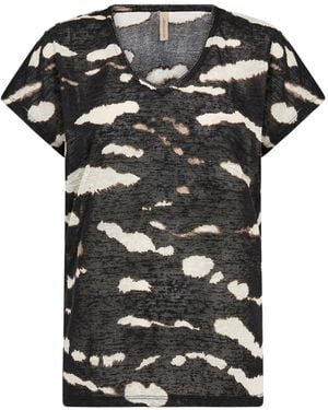 Soya Concept Aretha Short Sleeve T-Shirt Multi - Black