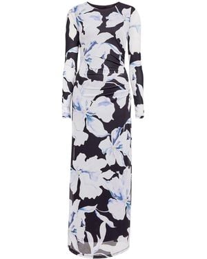 Forever New Amaya Long Sleeve Mesh Midi Dress - White