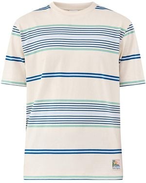 Parlez Calm Stripe T-Shirt Cream - Blue