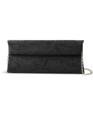Anna Cecere Suede Foldover Clutch Bag - White
