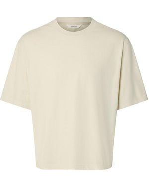 SELECTED Boxy Fit T-Shirt Cream - White