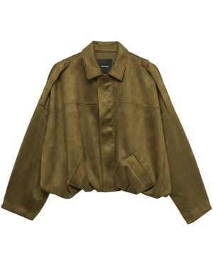 Vero Moda Faux Suede Bomber Jacket - Green