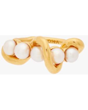 Missoma Women's Molten Pearl Twisted Stacking Ring - Metallic