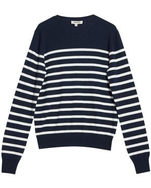Albaray Stripe Crew Lightweight Jumper - Blue
