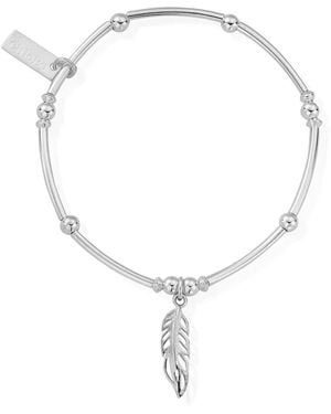 ChloBo Mini Noodle Ball Feather Bracelet - White