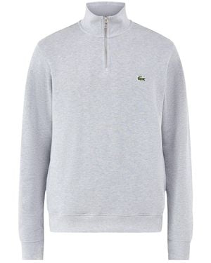 Lacoste Zip Collar Sweatshirt - White