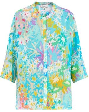 Sahara Dreamy Floral Oasis Long Sleeve Shirt - Blue