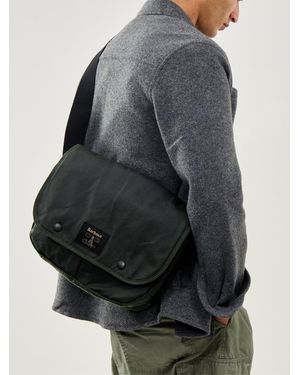 Barbour Field Wax Riever Crossbody Bag Sage - Grey