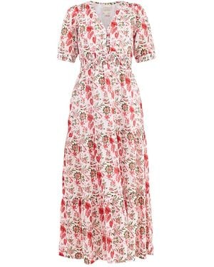 Aspiga Billie Floral Midi Dress Multi - White