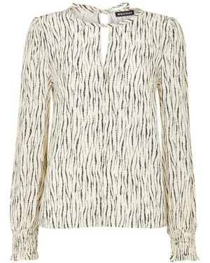 Whistles Women's Shibori Stripe Detail Blouse - White