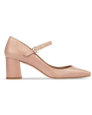 LK Bennett Winter Carnation Mary Jane Block Heel - Pink