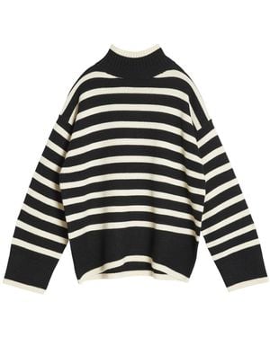 Albaray Stripe Turtle Neck - Black