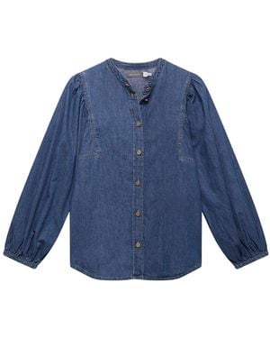 Mint Velvet Wash Puff Sleeve Blouse - Blue