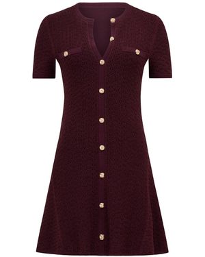 Forever New Rosa Stitch Interest Knitted Mini Dress - Purple